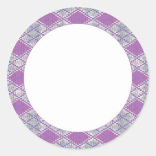 LILAC RAUTE STRICK 3" Runde Matte Stickers