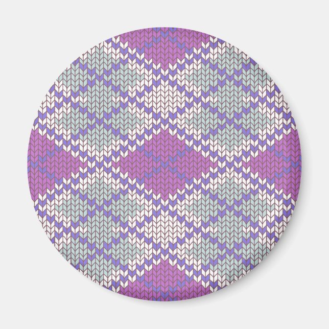 LILAC RAUTE STRICK Round Magnet (Vorne)