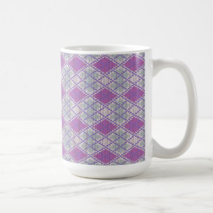 LILAC RAUTE STRICK Tall Weiße Tasse