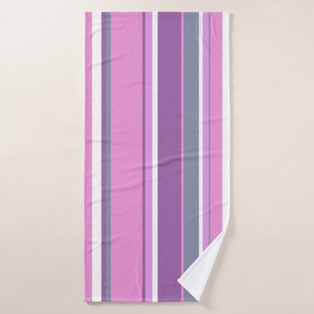 Lilac rayures (Serviette de bain)