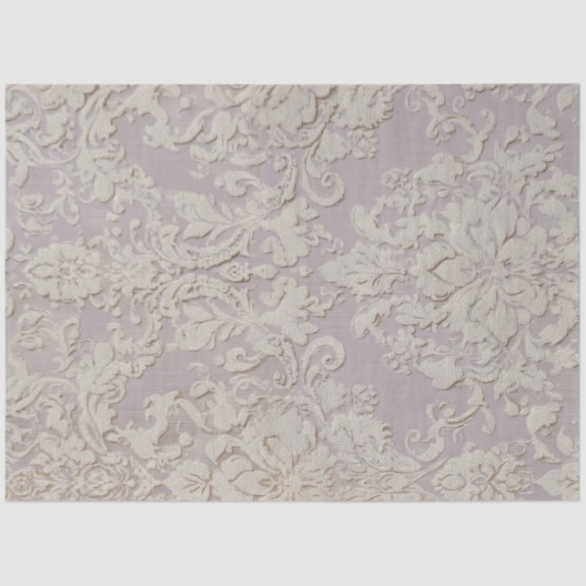 Lilac Reverie III Damask Pattern Tile Seidenpapier (Vorderseite)