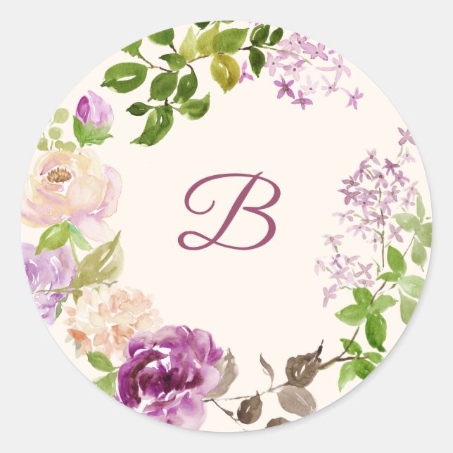 Lilac rose autocollant mariage floral (Devant)