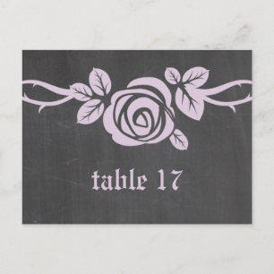 Lilac Rose Chalkboard Tischnummer Postkarte