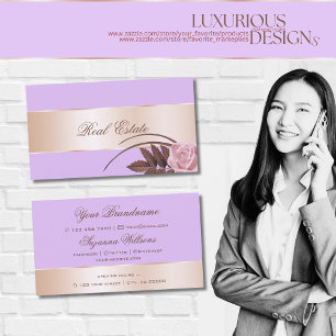 Lilac Rose Goldene Dekoration Niedliche Blume Mode Visitenkarte
