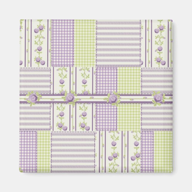 Lilac Rose Quilt Magnet (Vorne)