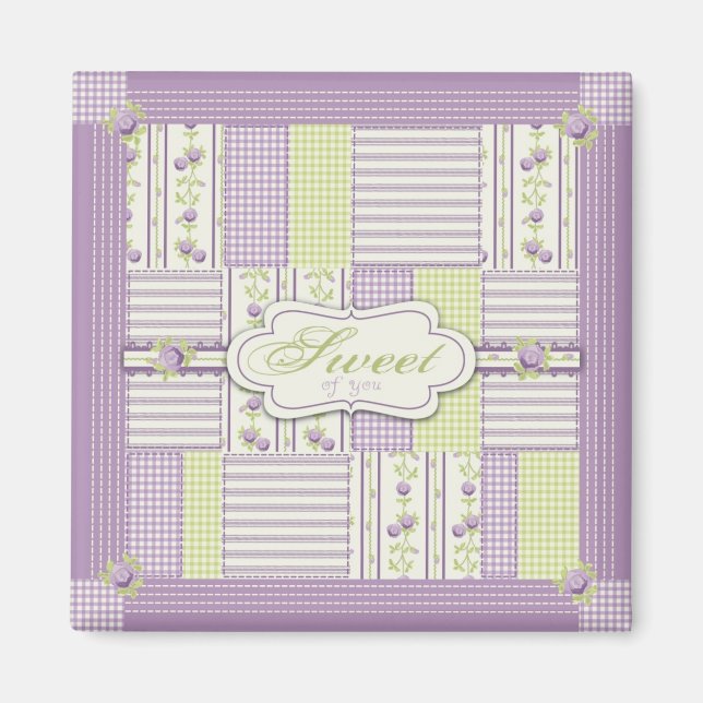 Lilac Rose Quilt TY Magnet 2 (Vorne)