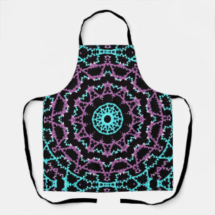 Lilac, schwarz und türkis mandala. schürze