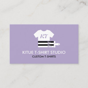 Lilac Schwarz-weiße farbige Shirts Paint Brush Visitenkarte
