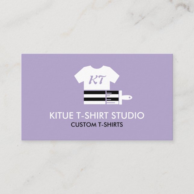 Lilac Schwarz-weiße farbige Shirts Paint Brush Visitenkarte (Vorderseite)