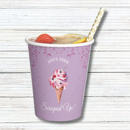 Lilac Scooped Up Glitzer Ice Creme Brautparty Pappbecher