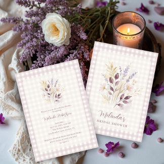 Lilac Shabby Chic Floral Bridal Shower TLW26 Einladung