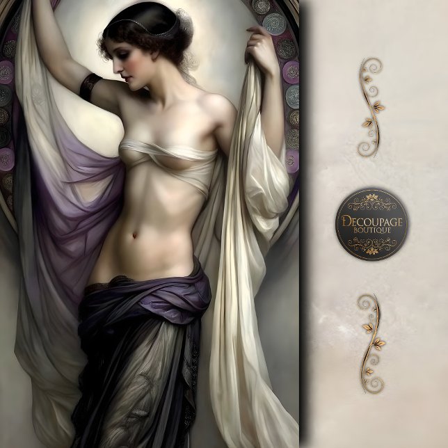 Lilac Shadow Goddess Draped Decoupage Seidenpapier (Lilac Shadow Goddess Draped Decoupage Tissue Paper)