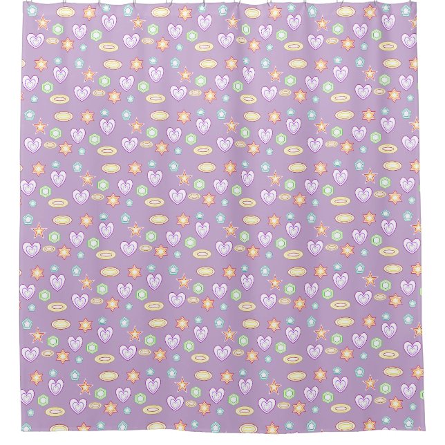 Lilac Shapes  Duschvorhang (Vorderseite)