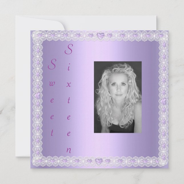 Lilac shimmer 16 . Geburtstag Einladung (Vorderseite)