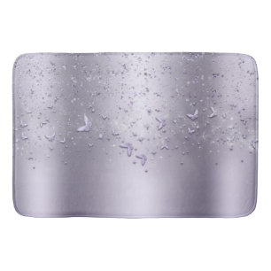 Lilac Shimmer Glitzer Sparkle Flutter Butterfly Badematte