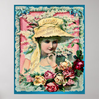 Lilac Soap Lady Vintage Advertisement Poster