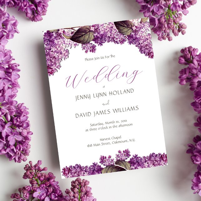 Lilac Spring Garden Wedding Einladung (Von Creator hochgeladen)