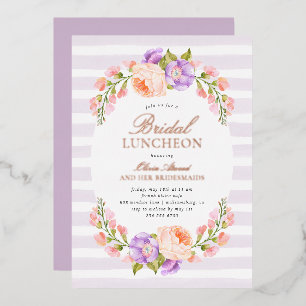 Lilac Stripe und Bloom Braut-Lunch Folieneinladung