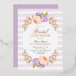 Lilac Stripe und Bloom Bridal Luncheon Folieneinladung