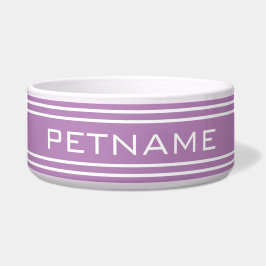 Lilac Stripes benutzerdefinierte Monogramm-Schalen Napf