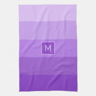 Lilac Stripes Custom Monogramm Geschirrtuch