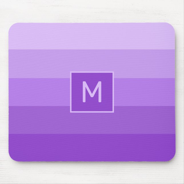 Lilac Stripes Custom Monogramm Mousepad (Vorne)