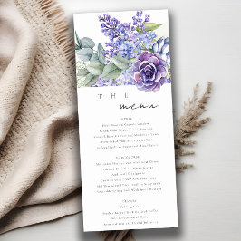 Lilac Succulent Eucalyptus Fauna Wedding Menu Card Einladung