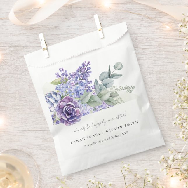 Lilac Succulent Eukalyptus Botanische Hochzeit Geschenktütchen (Ausgeschnitten)