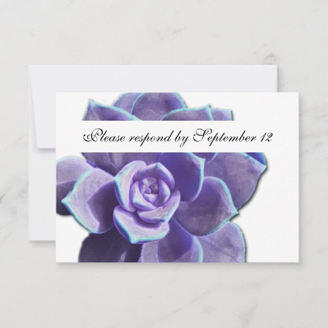 Lilac Succulent Vintag uAwg RSVP Karte (Vorderseite)