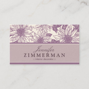 Lilac Sunblume Floral Business Card Visitenkarte