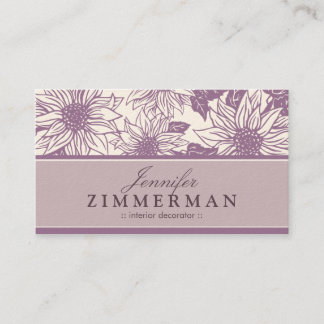 Lilac Sunblume Floral Business Card Visitenkarte