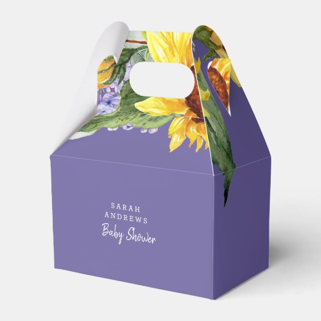 Lilac & Sunflower Baby Dusche Geschenkschachtel (Vorderseite)