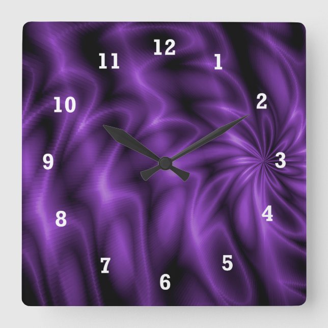 Lilac Swirl Quadratische Wanduhr (Vorderseite)