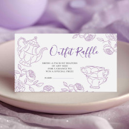 Lilac Toile Tee Party Outfit Raffle Begleitkarte