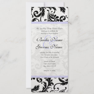 Lilac Trim Black Damask Wirbel Einladung Hochzeit