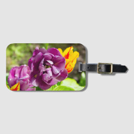 Lilac tulips an einem sonnigen Tag Gepäckanhänger