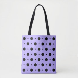 Lilac und Black Polka Dot Tote Bag Tasche