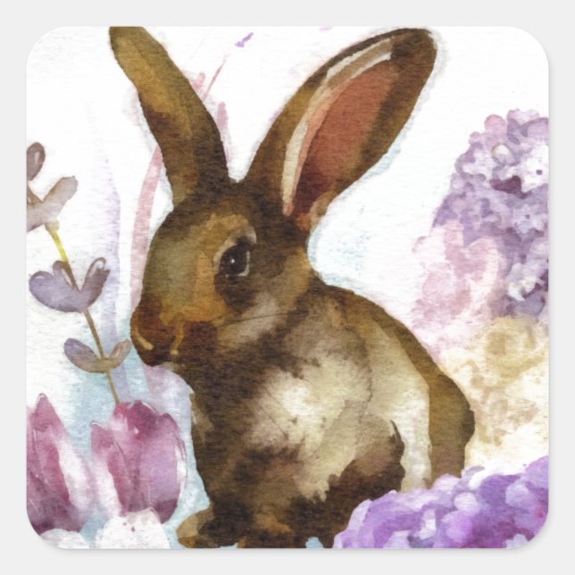 Lilac und Bunny FAA Quadratischer Aufkleber (Vorderseite)