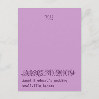 Lilac und Deep Lila Save the Date Postkarten