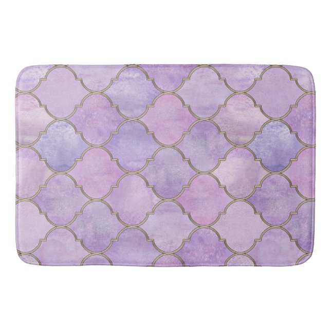 Lilac und Gold marokkanisch Badematte (Vorderseite)