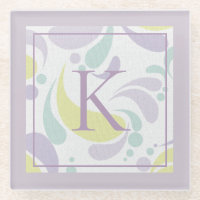 Lilac und Green Pastel Lichtmuster Monogramm