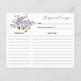 Lilac- und Lavendelrezeptkarte