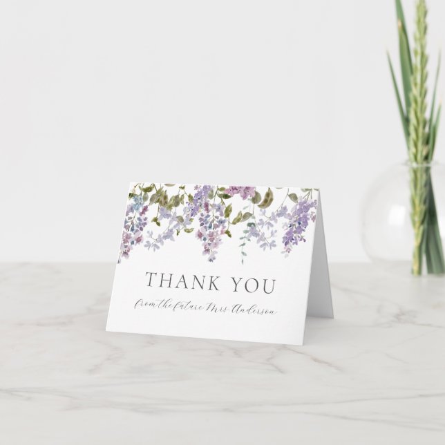 Lilac und Lavender Brautparty Vielen Dank Dankeskarte (Vorderseite)