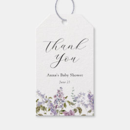 Lilac und Lavender Danke, Baby Dusche Geschenkanhänger