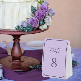 Lilac und Lavender Script Wedding Tischaufsteller