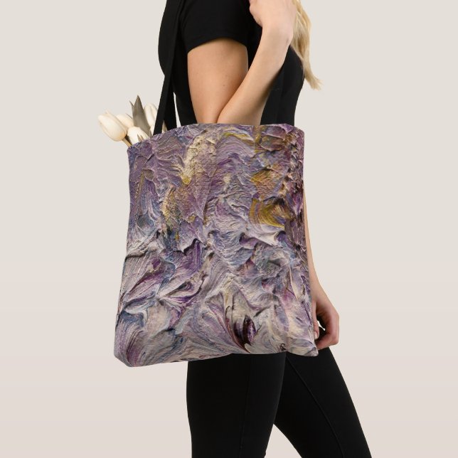 Lilac- und lila abstrakte Kunsttasche Tasche (Von Nahem)
