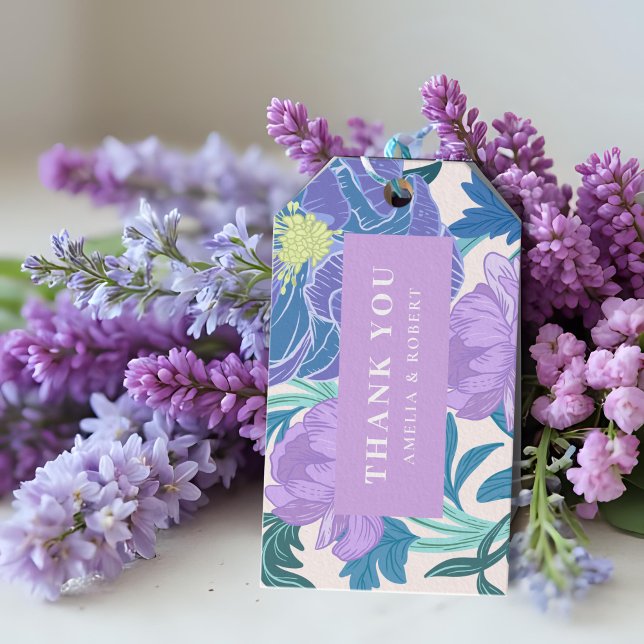 Lilac und Lila Pastel Gastgeschenk Hochzeit Geschenkanhänger (Von Creator hochgeladen)