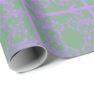 Lilac- und Mint-Blätter Geschenkpapier