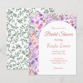 Lilac- und Peach-Rose, Arch-Brautparty Einladung