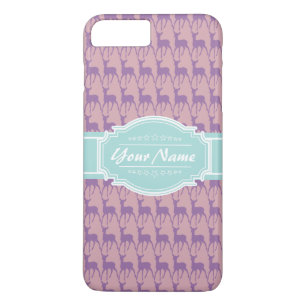 Lilac und Rosa Hirsch, Personalisierter Name der P iPhone 8 Plus/7 Plus Hülle